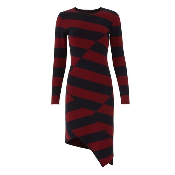Slate & Willow striped asymmetric dress size Large - Picture 1 of 10